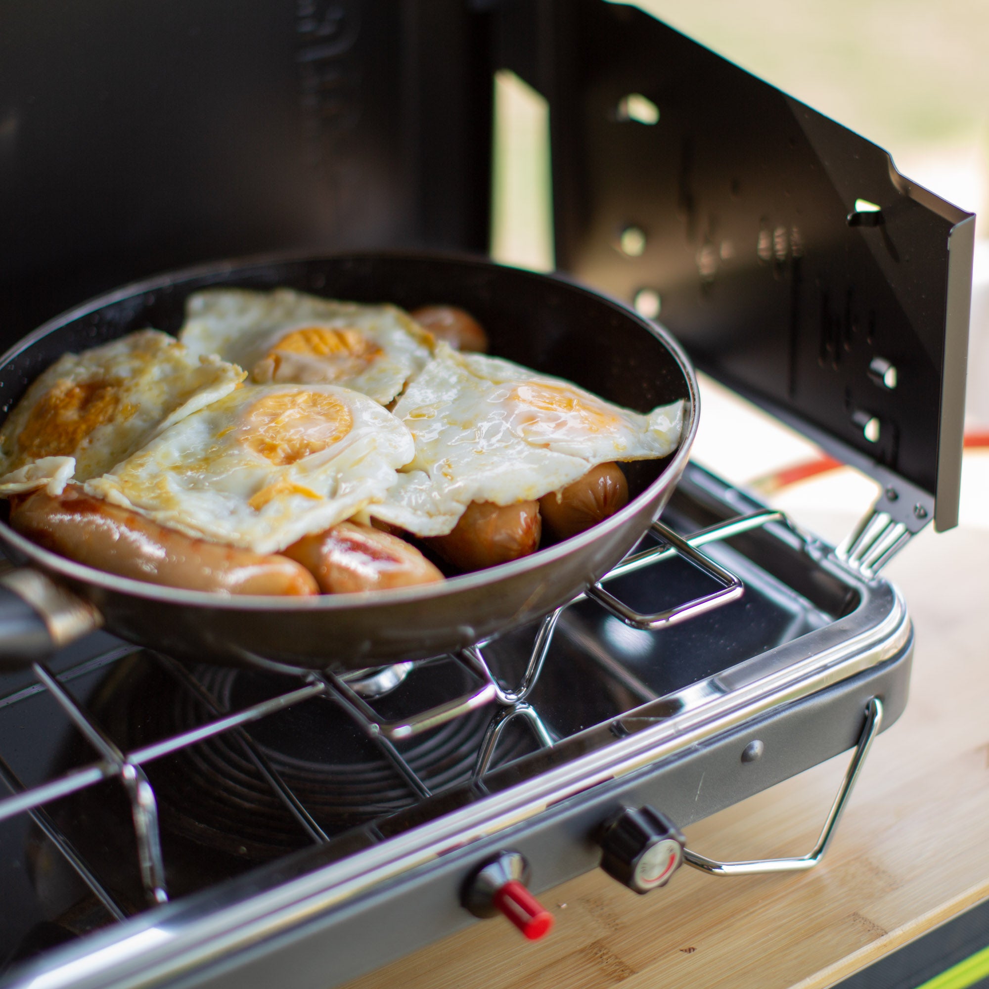 Zempire 2 Burner Deluxe Wide Camp Stove EXTRA WIDE COOKING SURFACE