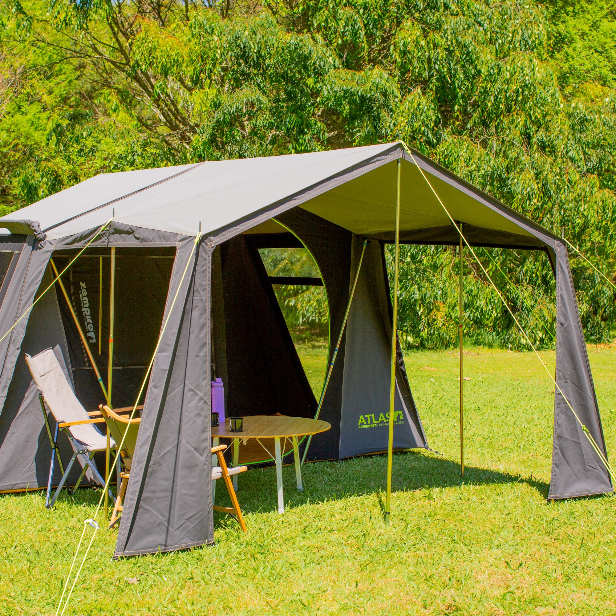Zempire Atlas Canvas Cabin Tent GOLD PASSIVATED POLES