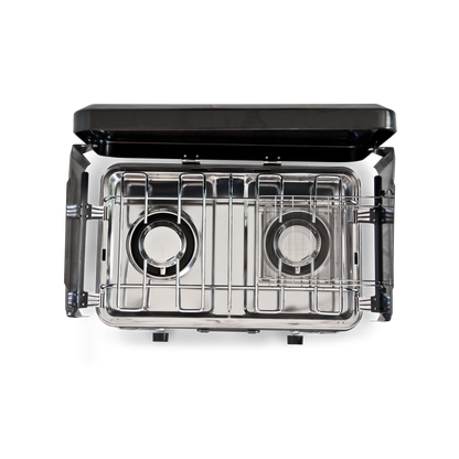 Zempire 2 Burner Deluxe Camp Stove PUSH BUTTON PIEZO IGNITION