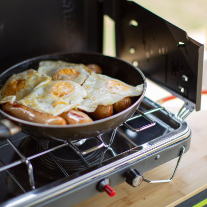 Zempire 2 Burner Deluxe Wide Camp Stove EXTRA WIDE COOKING SURFACE