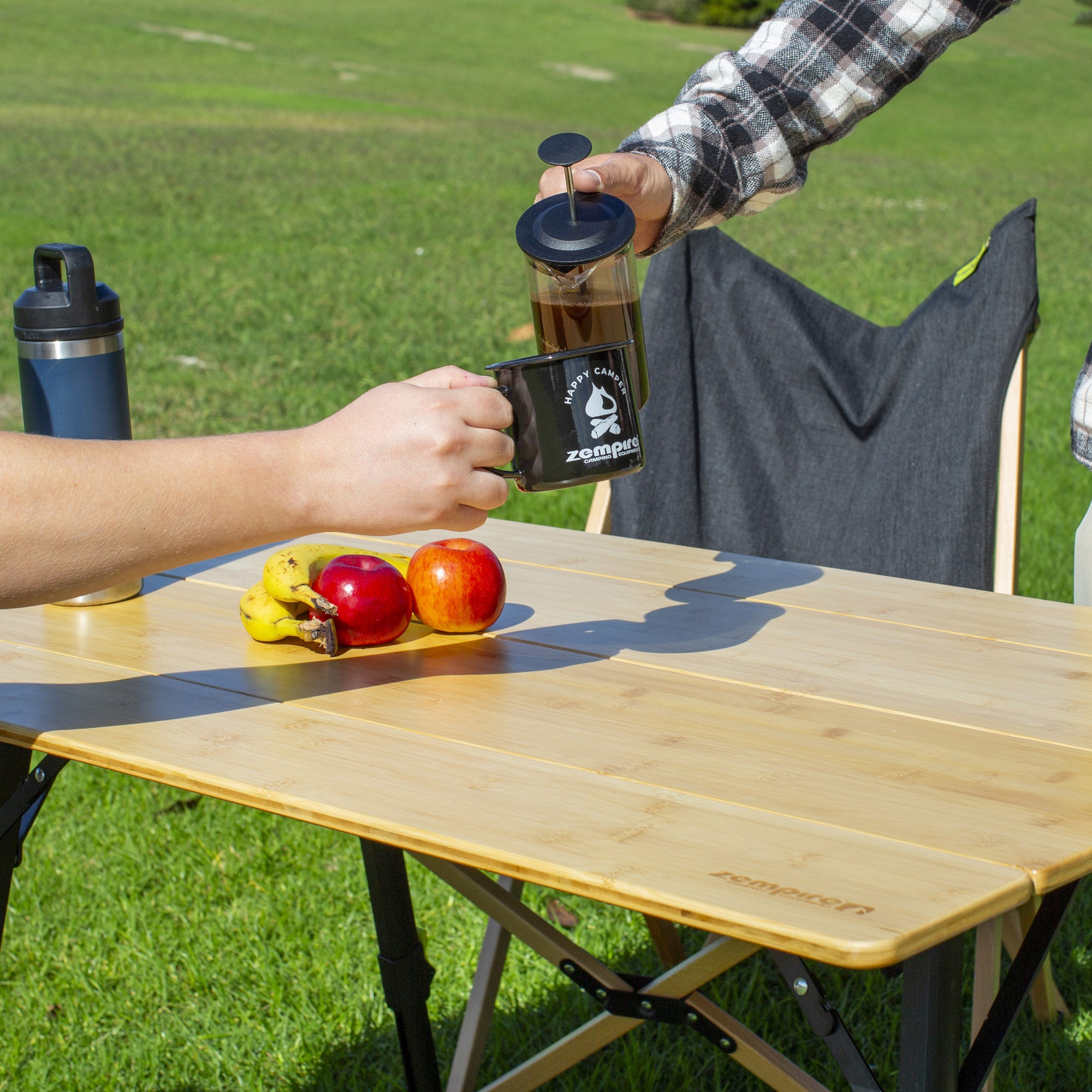 Zempire Kitpac Pro Large Bamboo Camp Table NATURAL BAMBOO SURFACE
